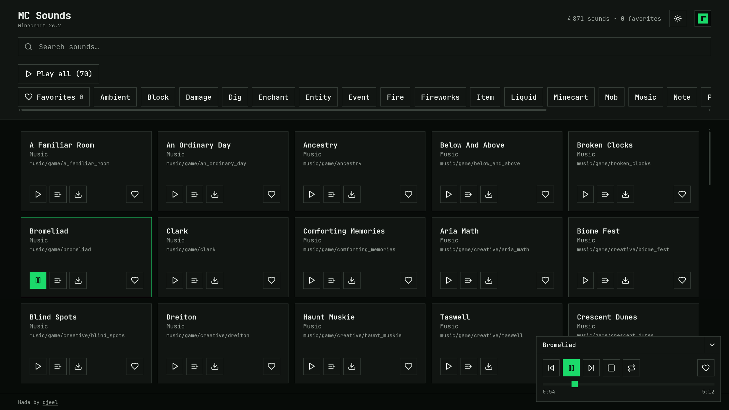 MC Sounds — screenshot